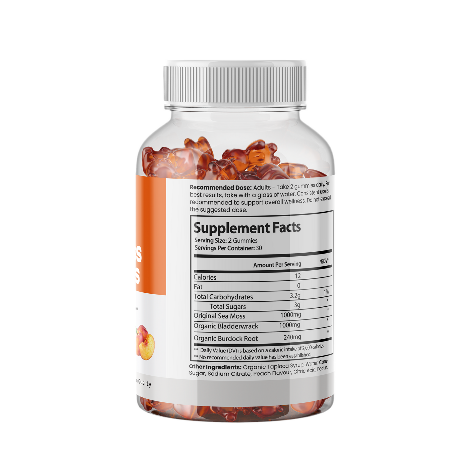 Peach Vegan Sea Moss Gummies