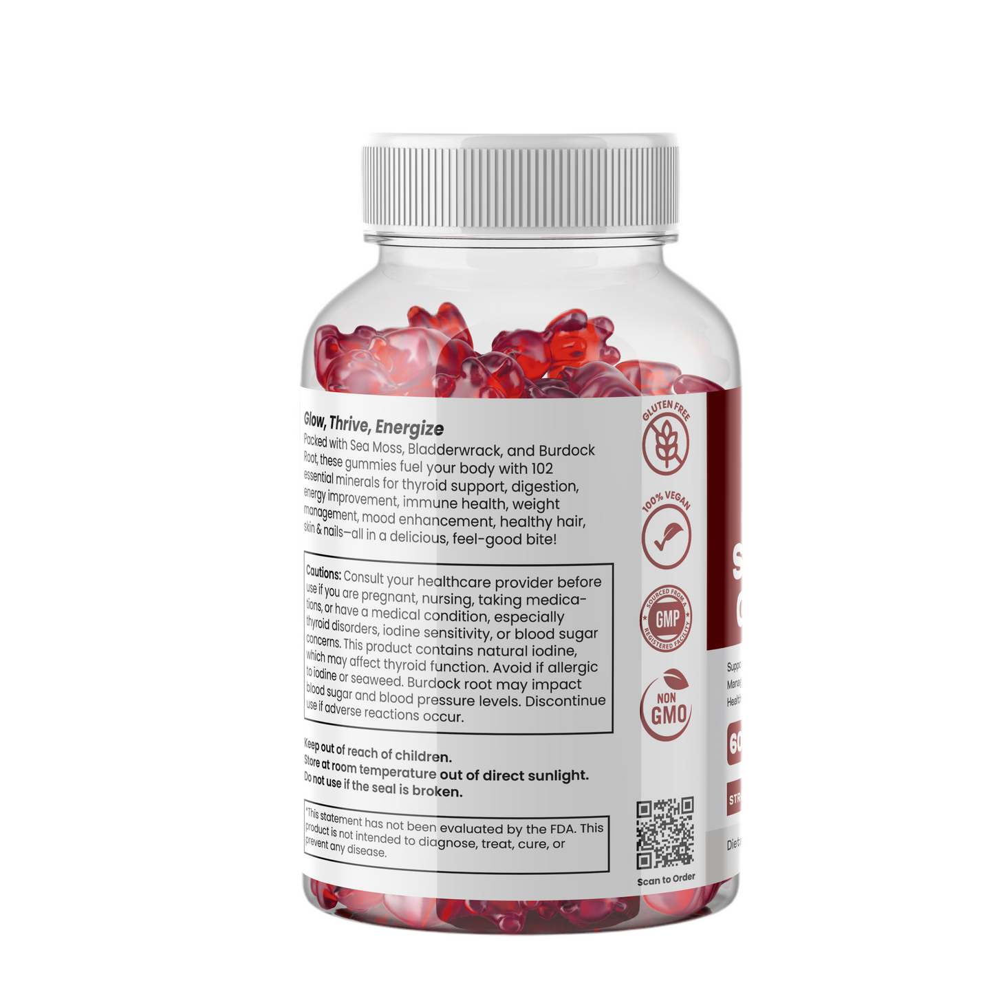 Strawberry Vegan Sea Moss Gummies