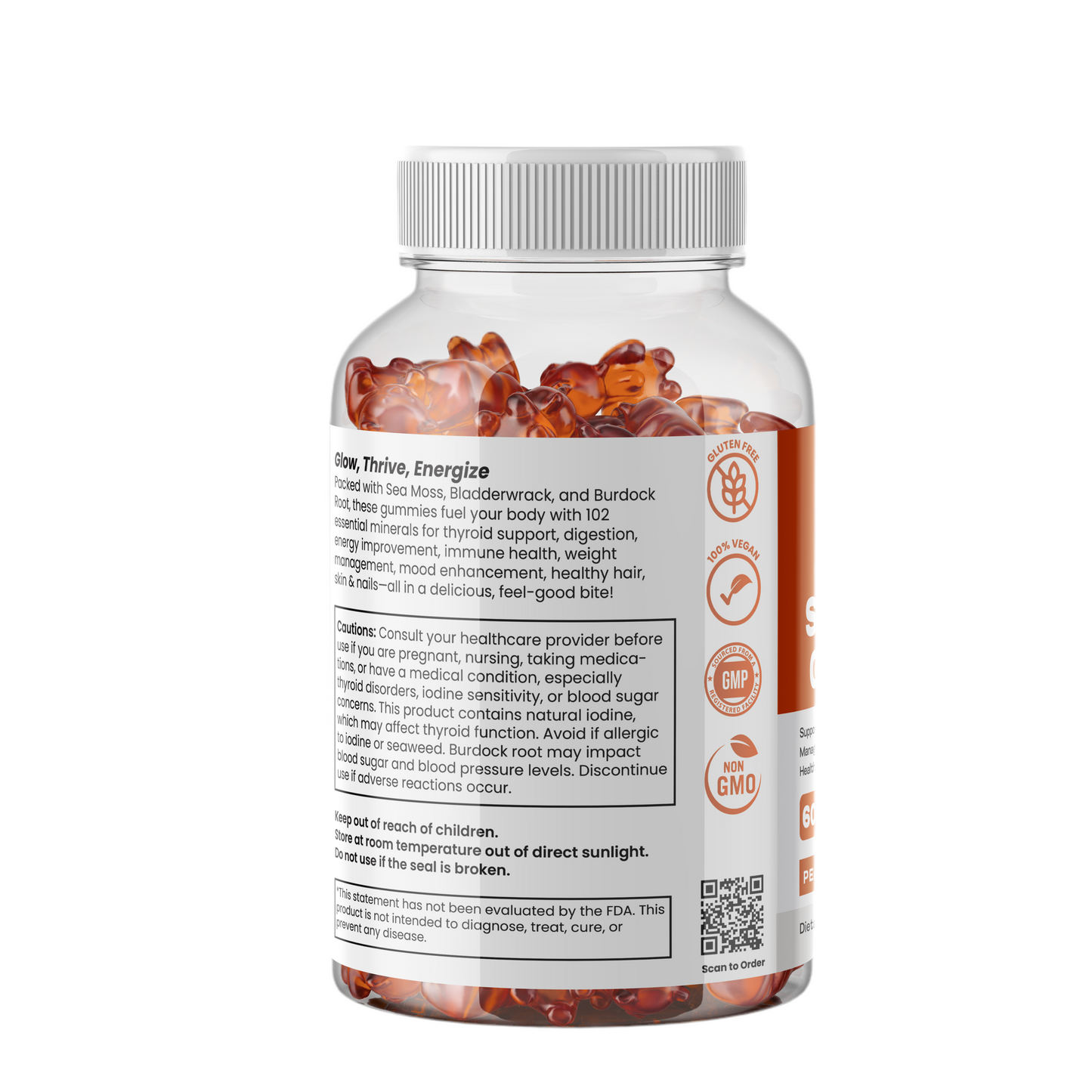 Peach Vegan Sea Moss Gummies